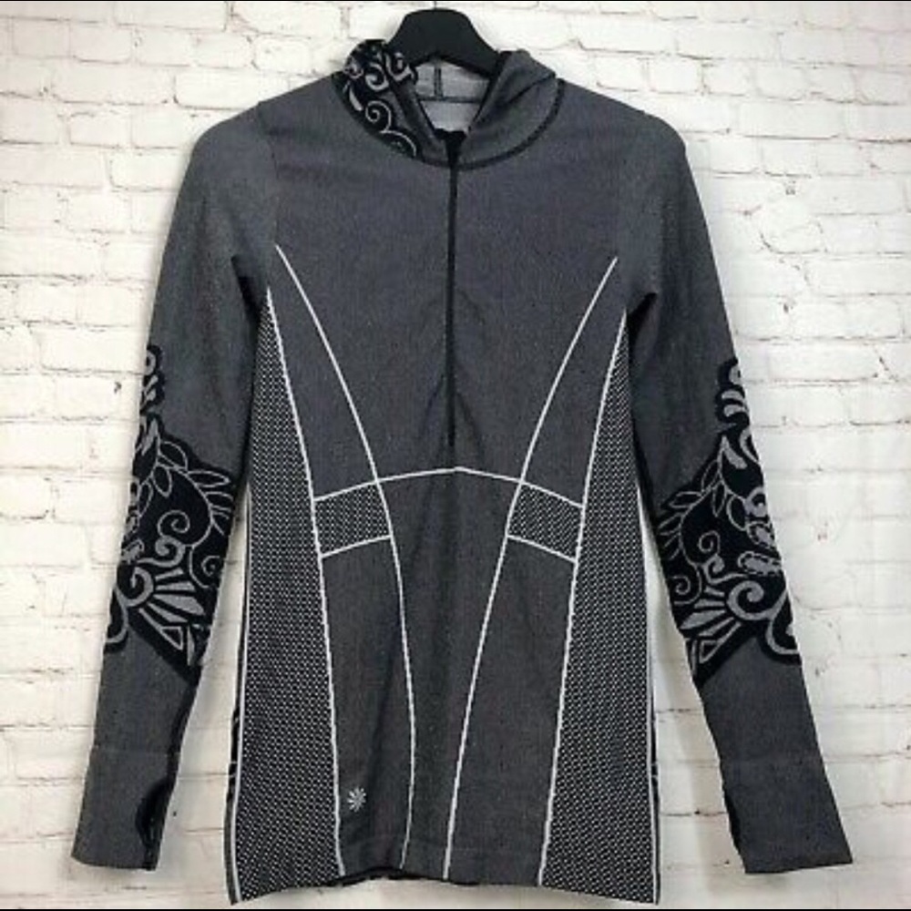 Athleta Seamless Half Zip Hooded Pullover Large